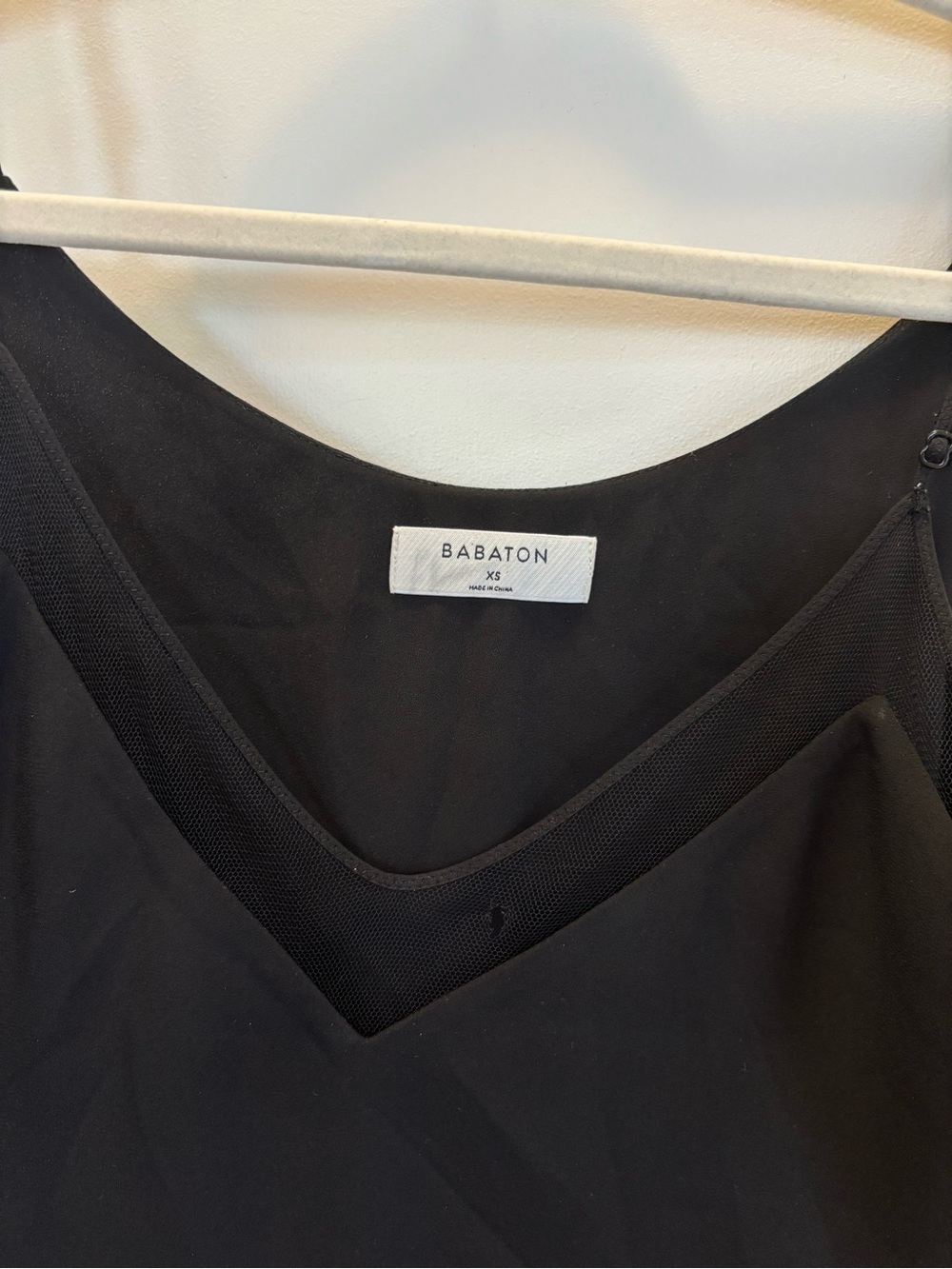 Babaton Black V-Neck Mesh-Trim Cami - Picture 4 of 5